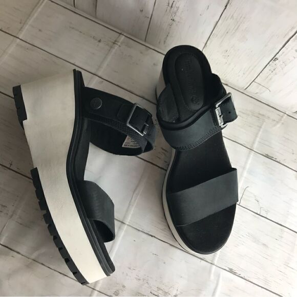 Timberland Women's Koralyn 2 Band Wedge Scandal Black Size 10 - Picture 13 of 16